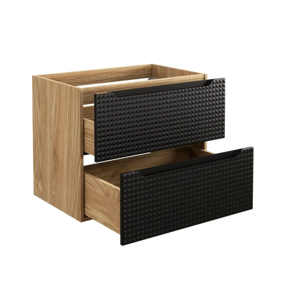Szafka pod umywalkę LUXOR BLACK 82-70-2S 70cm dąb olejowany/czarna glamour I sklep meblowy MIRAT. styl GLAMOUR