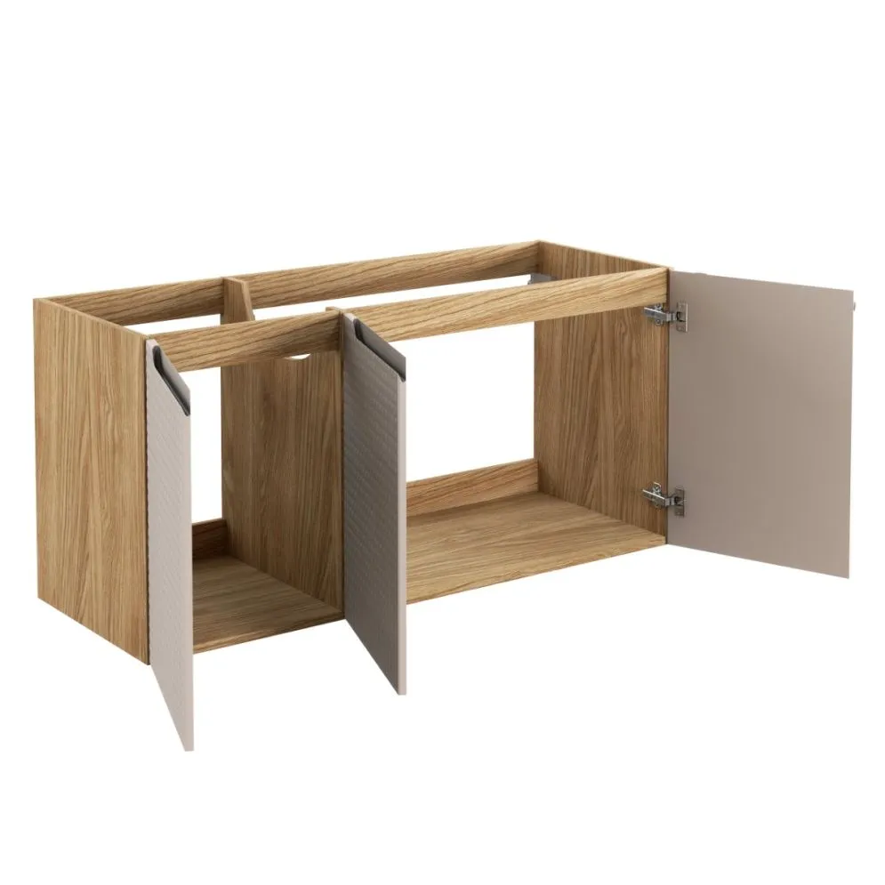 Szafka pod umywalkę LUXOR BEIGE 82-120-3D 120cm dąb olejowany/beżowa z frontami 3D I sklep meblowy MIRAT. styl GLAMOUR kolekcja LUXOR