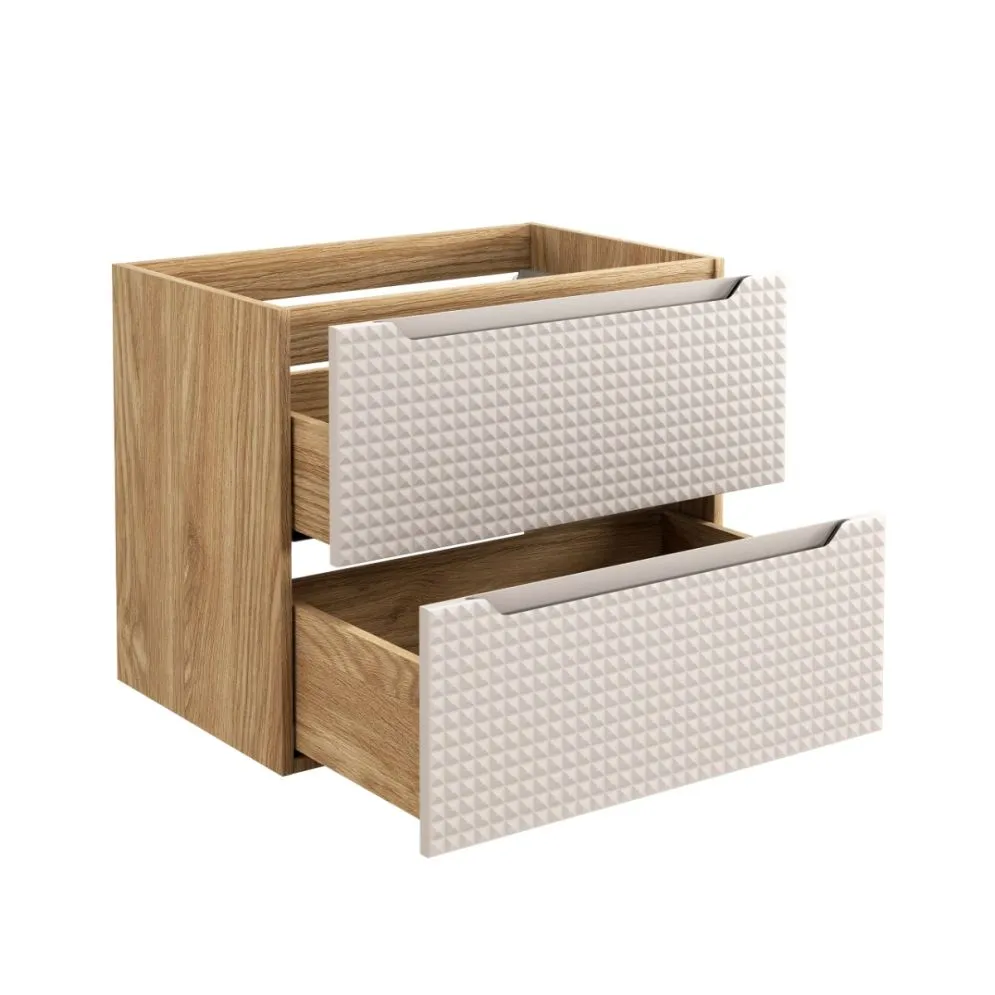 Szafka pod umywalkę LUXOR BEIGE 82-70-2S 70cm dąb olejowany/beżowa fronty 3D I sklep meblowy MIRAT. styl GLAMOUR