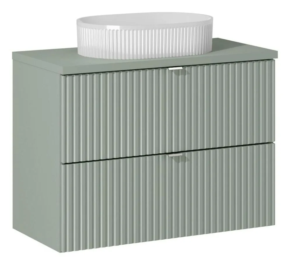 Szafka pod umywalkę LINE REED GREEN D 82-80-2S zielona wisząca I sklep meblowy MIRAT. styl RYFLOWANY