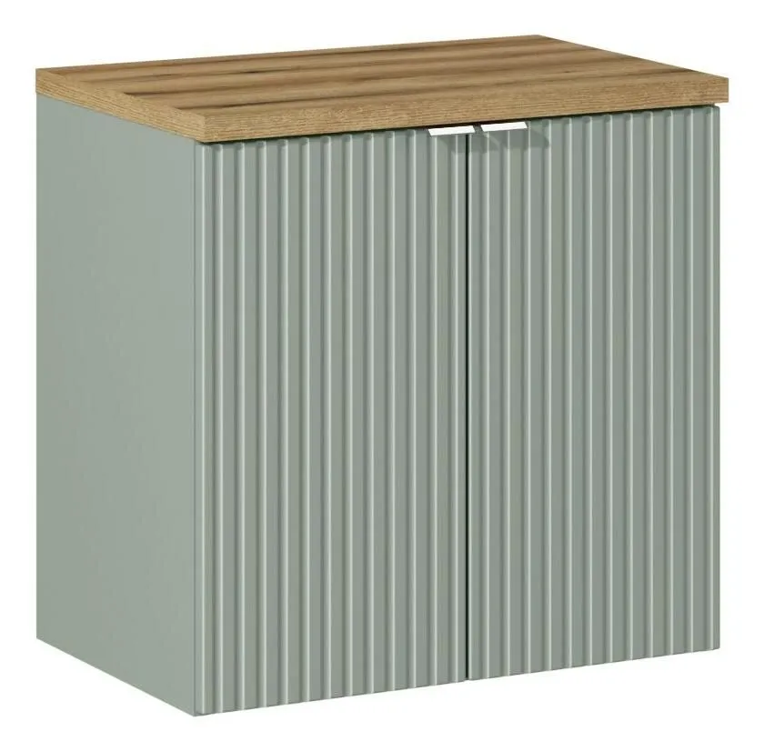 Szafka pod umywalkę LINE REED GREEN D 82-60-2D zielona szałwiowa I sklep meblowy MIRAT. styl RYFLOWANY