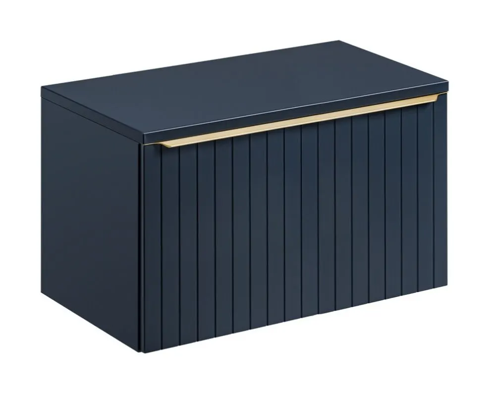 Szafka pod umywalkę nablatową SANTA FE DEEP BLUE 80 cm niebieska indigo COMAD | MIRAT. styl RYFLOWANY kolekcja SANTA FE DEEP BLUE