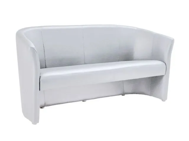 Biała trzyosobowa tapicerowana ekoskórą sofa do salonu TM-3