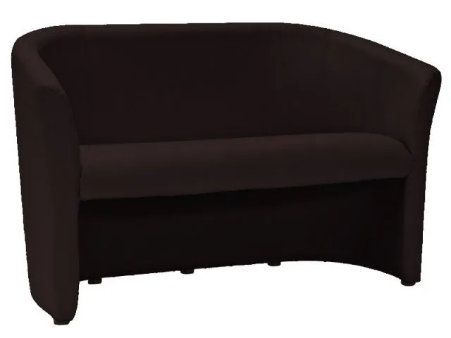 Brązowa dwuosobowa sofa tapicerowana ekoskórą do salonu TM-2