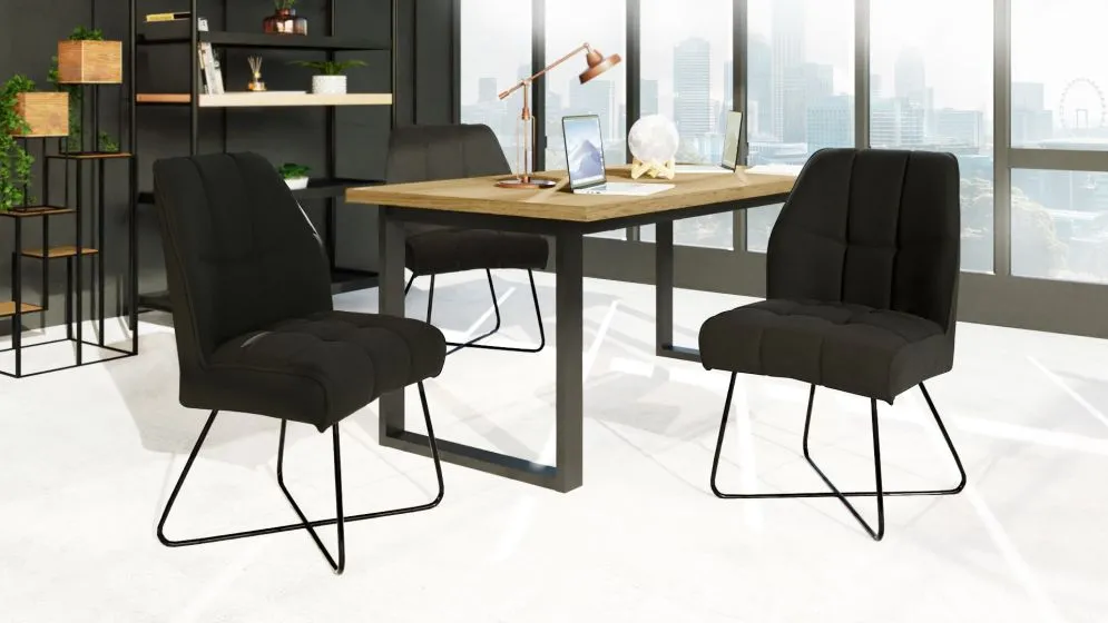 Stół HALLE 200x100 dąb wotan/czarny na metalowych nogach I sklep meblowy MIRAT. styl LOFT
