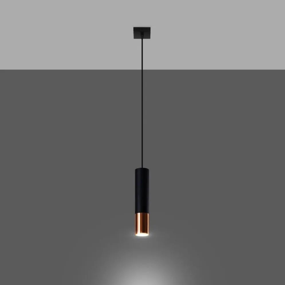 Lampa wisząca LOOPEZ 1 czarny/miedź | sklep MIRAT kolekcja loopez