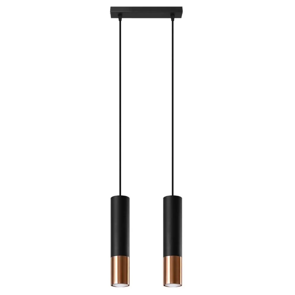 Lampa wisząca LOOPEZ 2 czarny/miedź | sklep MIRAT kolekcja loopez