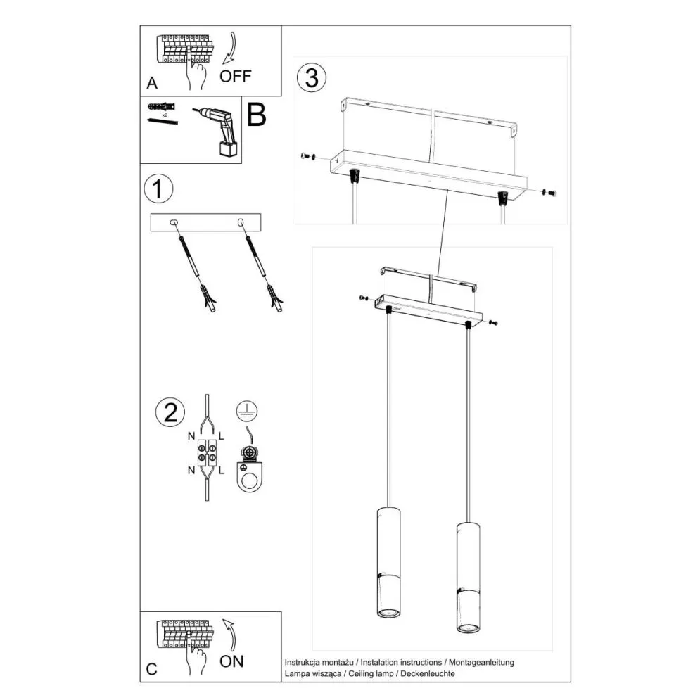 Lampa wisząca LOOPEZ 2 czarny/miedź | sklep MIRAT kolekcja loopez