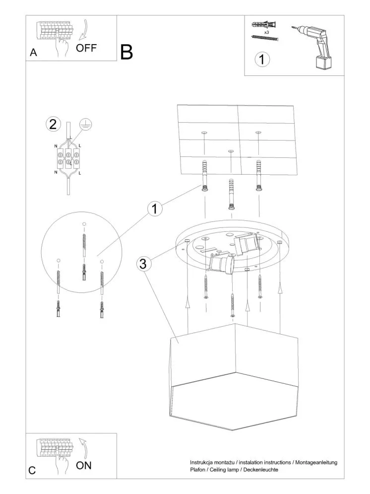Plafon SUNDE 11 czarny | sklep MIRAT  kolekcja sunde