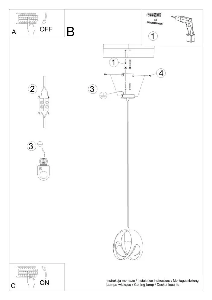 Lampa wisząca TULOS 1 biała | sklep MIRAT  kolekcja tulos