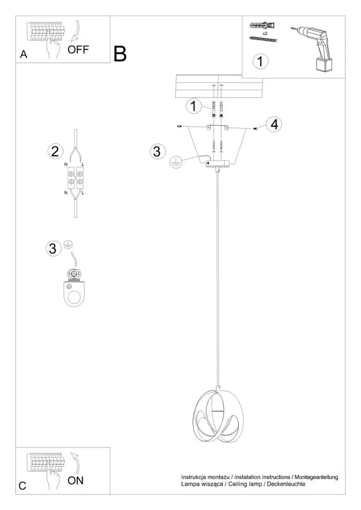 Lampa wisząca TULOS 1 czarna | sklep MIRAT  kolekcja tulos