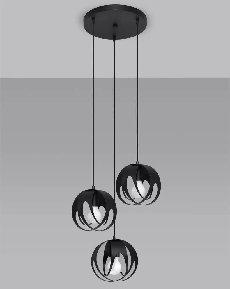 Lampa wisząca TULOS 3P czarna | sklep MIRAT  kolekcja tulos