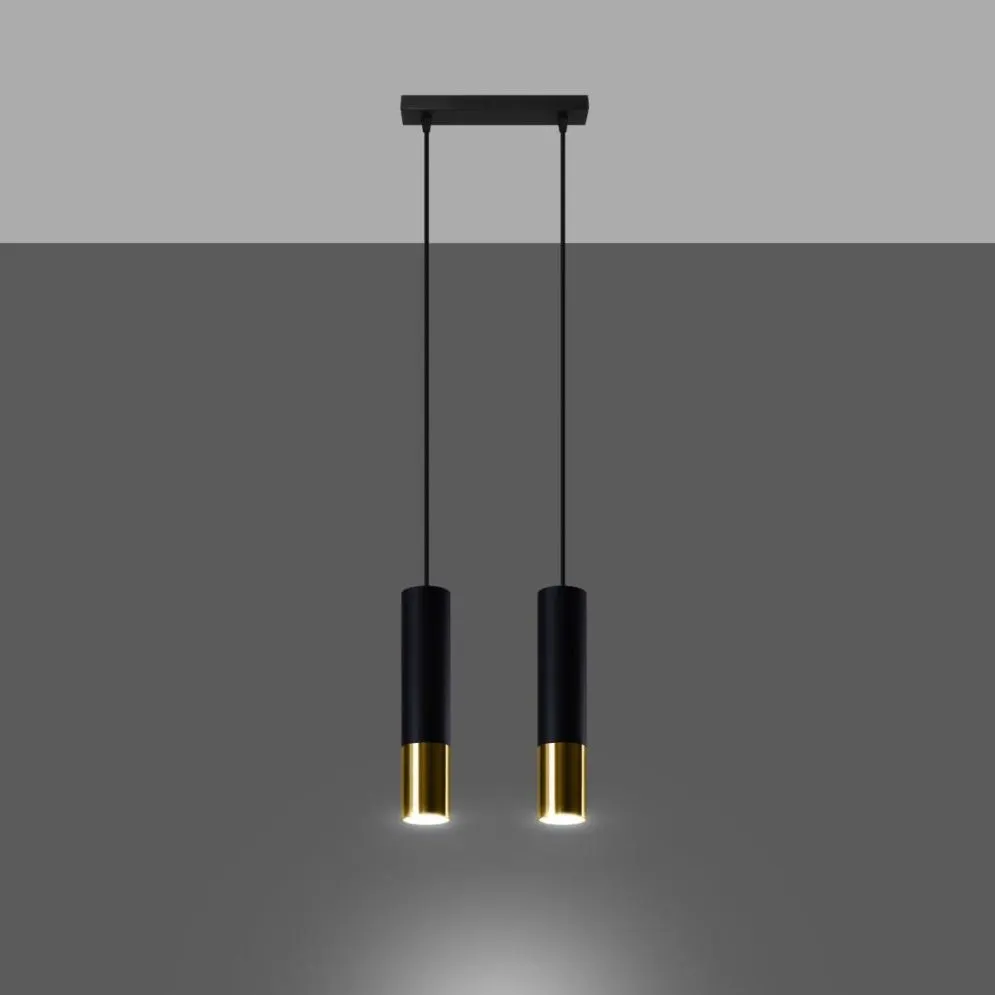 Lampa wisząca LOOPEZ 2 czarny/złoty | sklep MIRAT kolekcja loopez