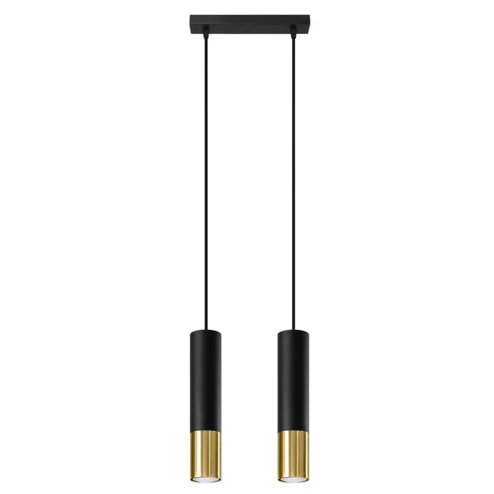 Lampa wisząca LOOPEZ 2 czarny/złoty | sklep MIRAT kolekcja loopez