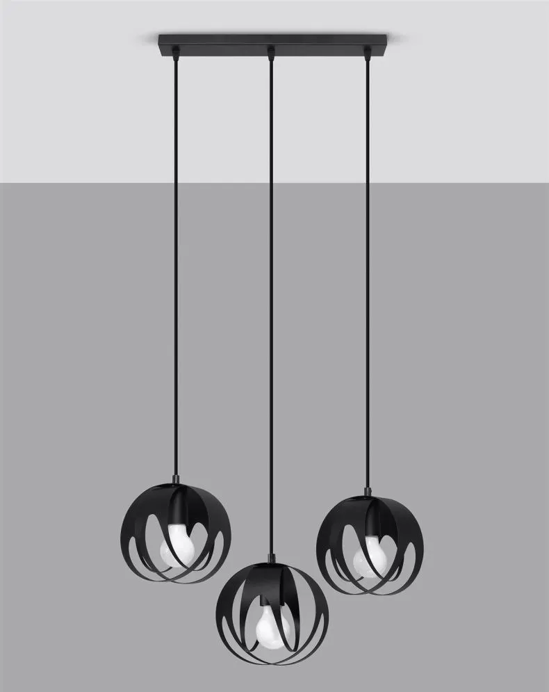 Lampa wisząca TULOS 3L czarna | sklep MIRAT kolekcja tulos