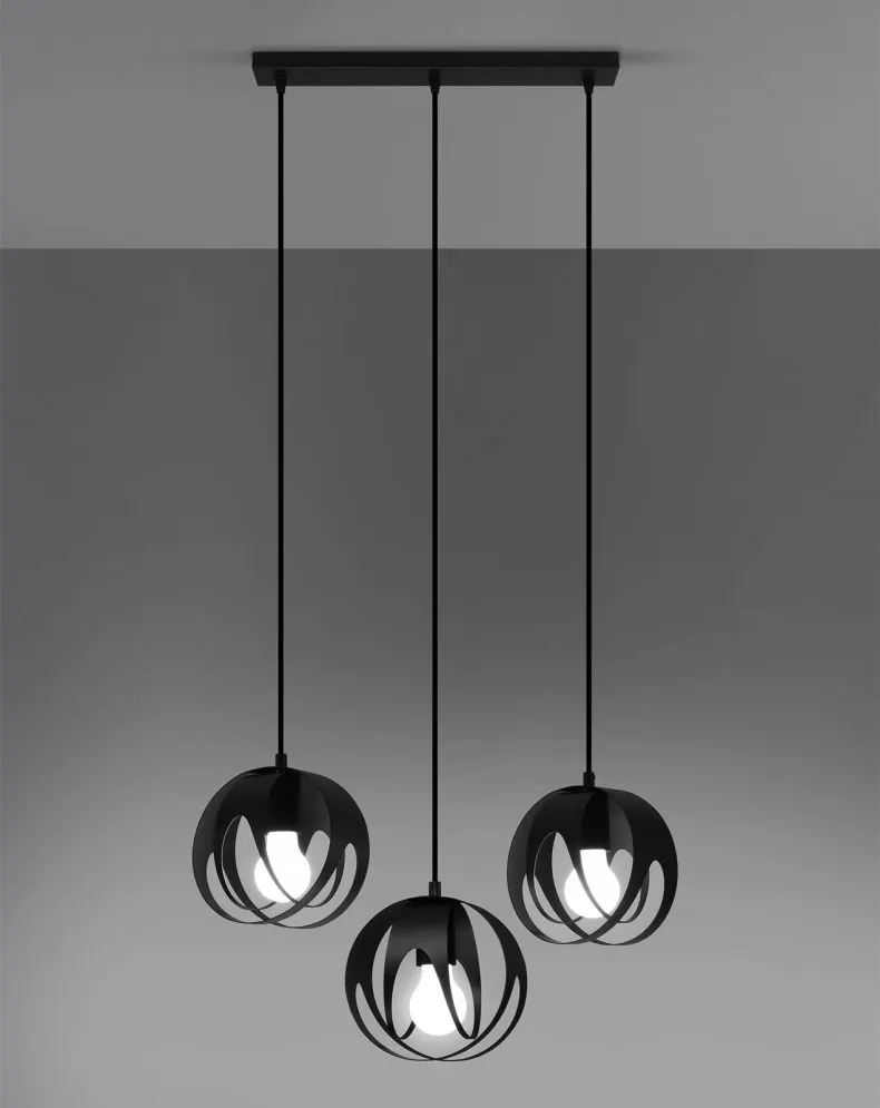 Lampa wisząca TULOS 3L czarna | sklep MIRAT kolekcja tulos