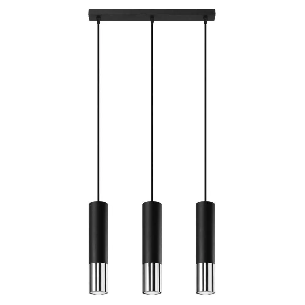 Lampa wisząca LOOPEZ 3L czarny/chrom | sklep MIRAT kolekcja loopez