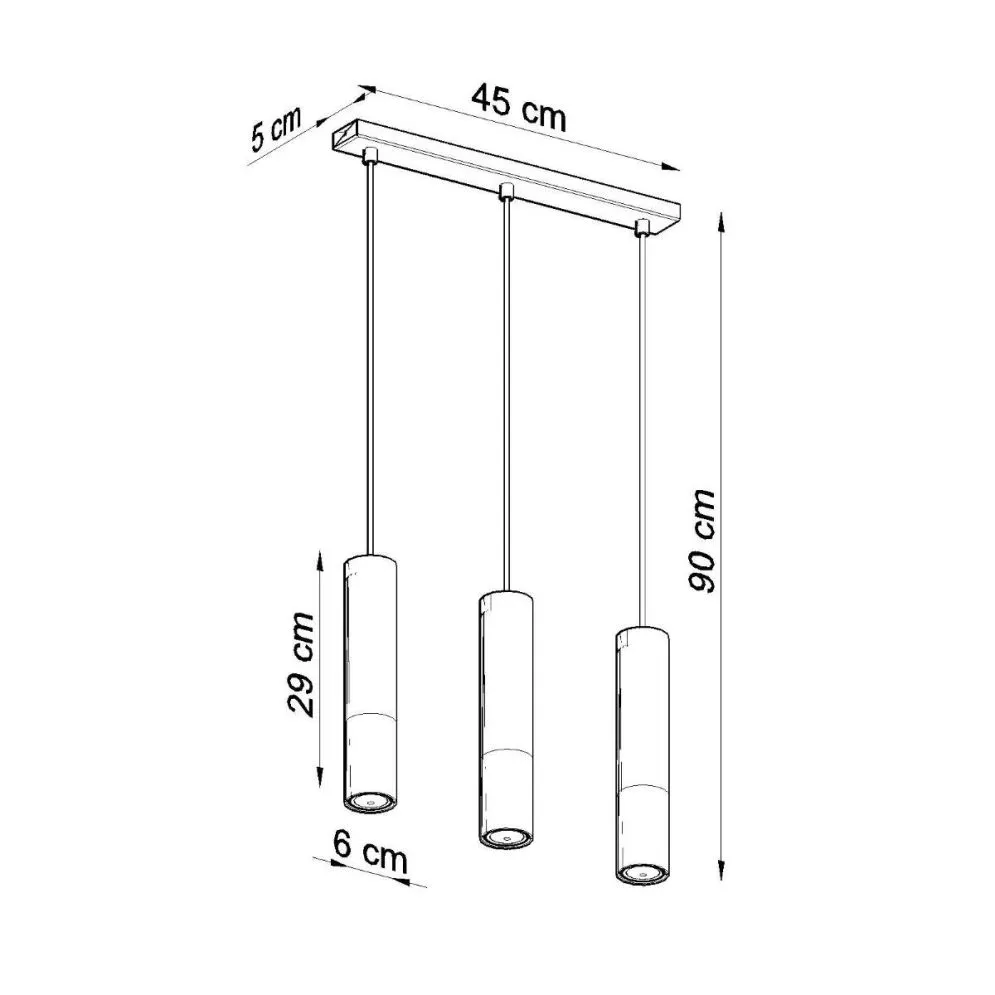 Lampa wisząca LOOPEZ 3L czarny/chrom | sklep MIRAT kolekcja loopez