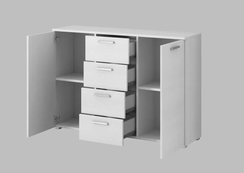 Komoda GALAXY 2D4S 132cm abisko ash z szufladami I sklep meblowy MIRAT. styl SKANDYNAWSKI kolekcja GALAXY HELVETIA