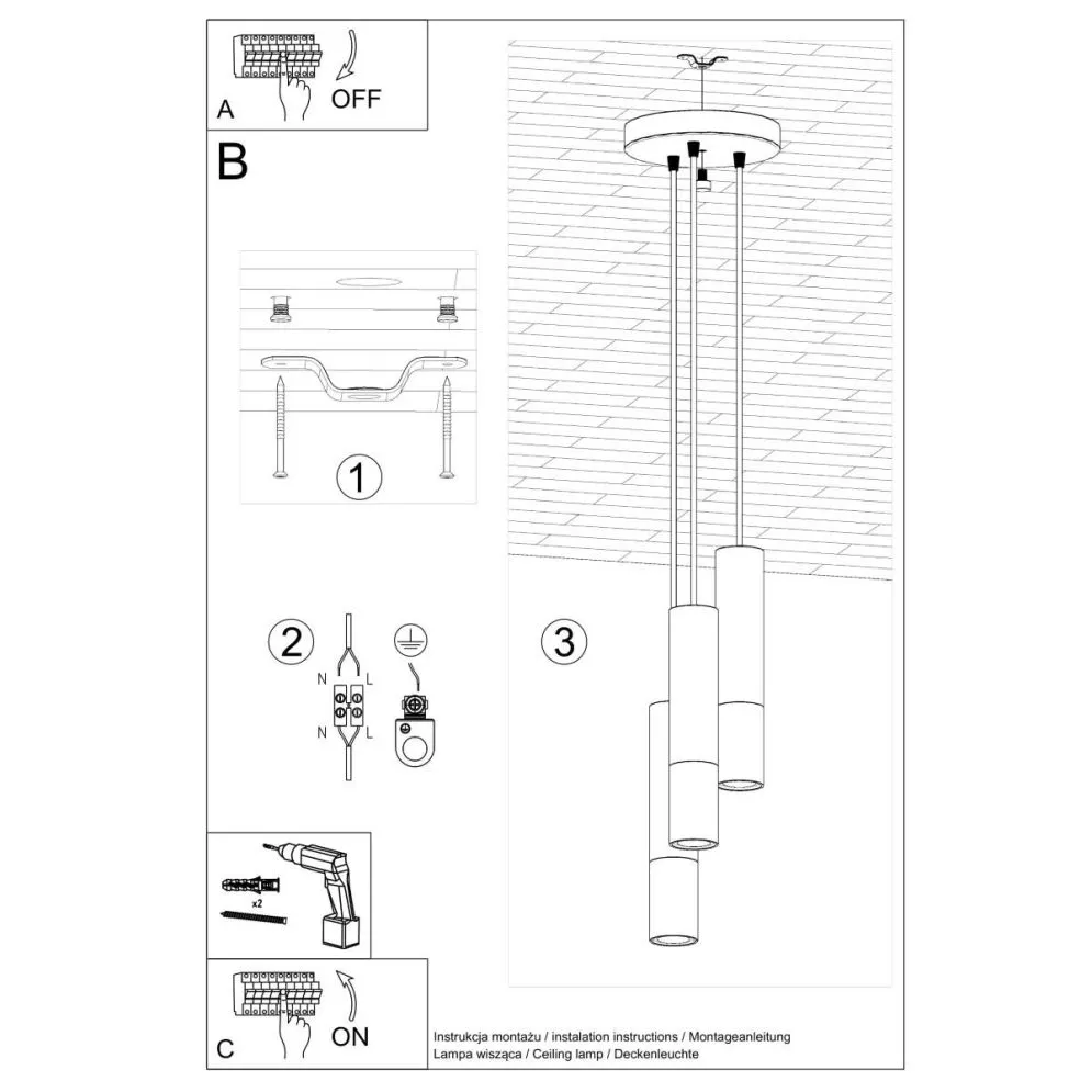 Lampa wisząca LOOPEZ 3P czarny/chrom | sklep MIRAT  kolekcja loopez