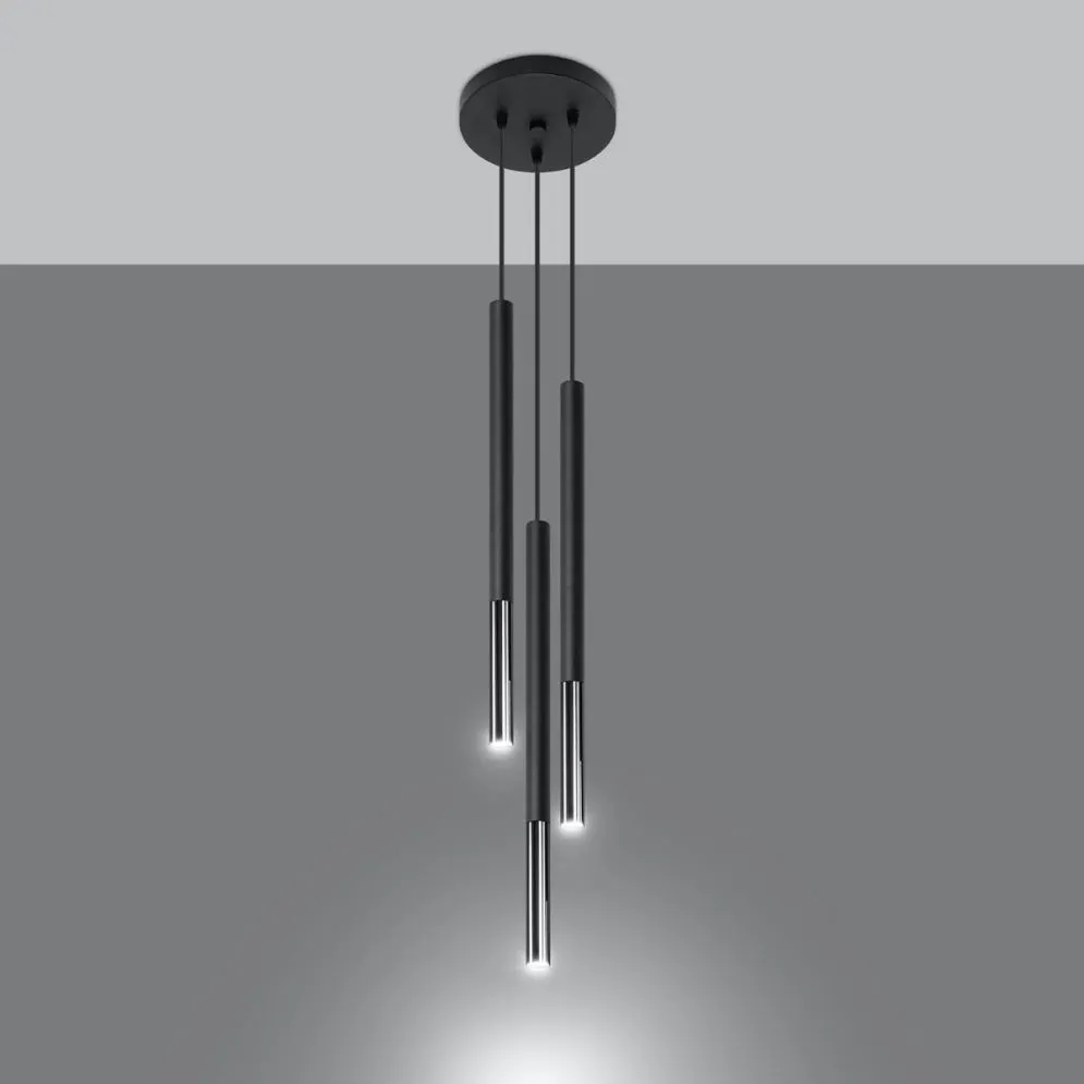 Lampa wisząca MOZAICA 3P czarny/chrom | sklep MIRAT kolekcja mozaica