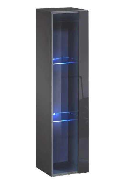 Meblościanka SWITCH MET VIII grafit w połysku z podświetleniem LED | MIRAT. kolekcja SWITCH MET