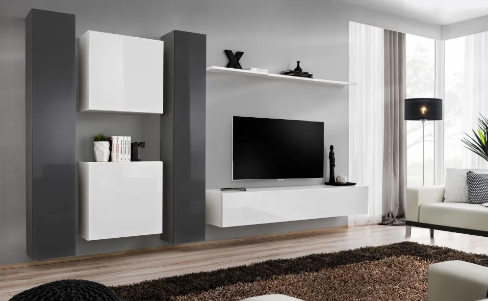 Meblościanka SWITCH VI wisząca z elemntów modułowych | MIRAT. kolekcja SWITCH