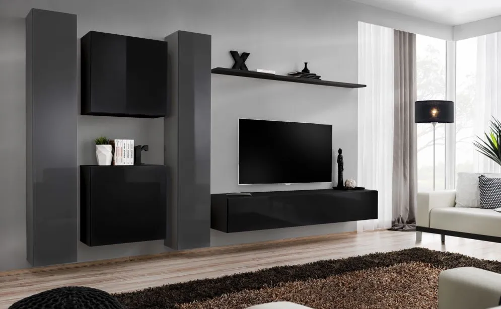 Meblościanka SWITCH VI wisząca z elemntów modułowych | MIRAT. kolekcja SWITCH