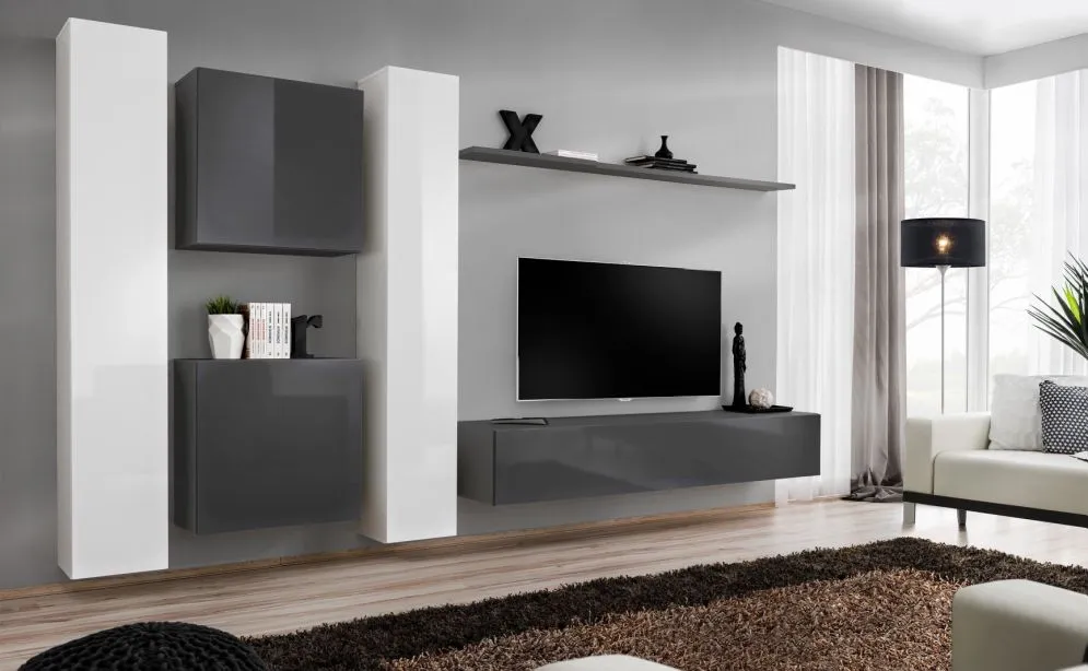 Meblościanka SWITCH VI wisząca z elemntów modułowych | MIRAT. kolekcja SWITCH