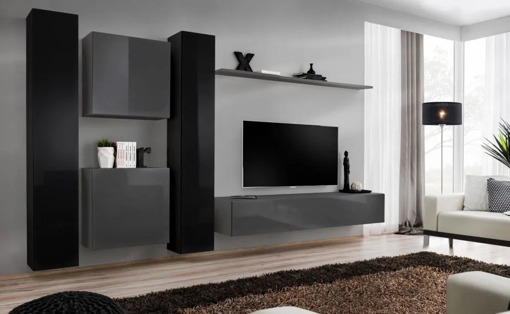 Meblościanka SWITCH VI wisząca z elemntów modułowych | MIRAT. kolekcja SWITCH