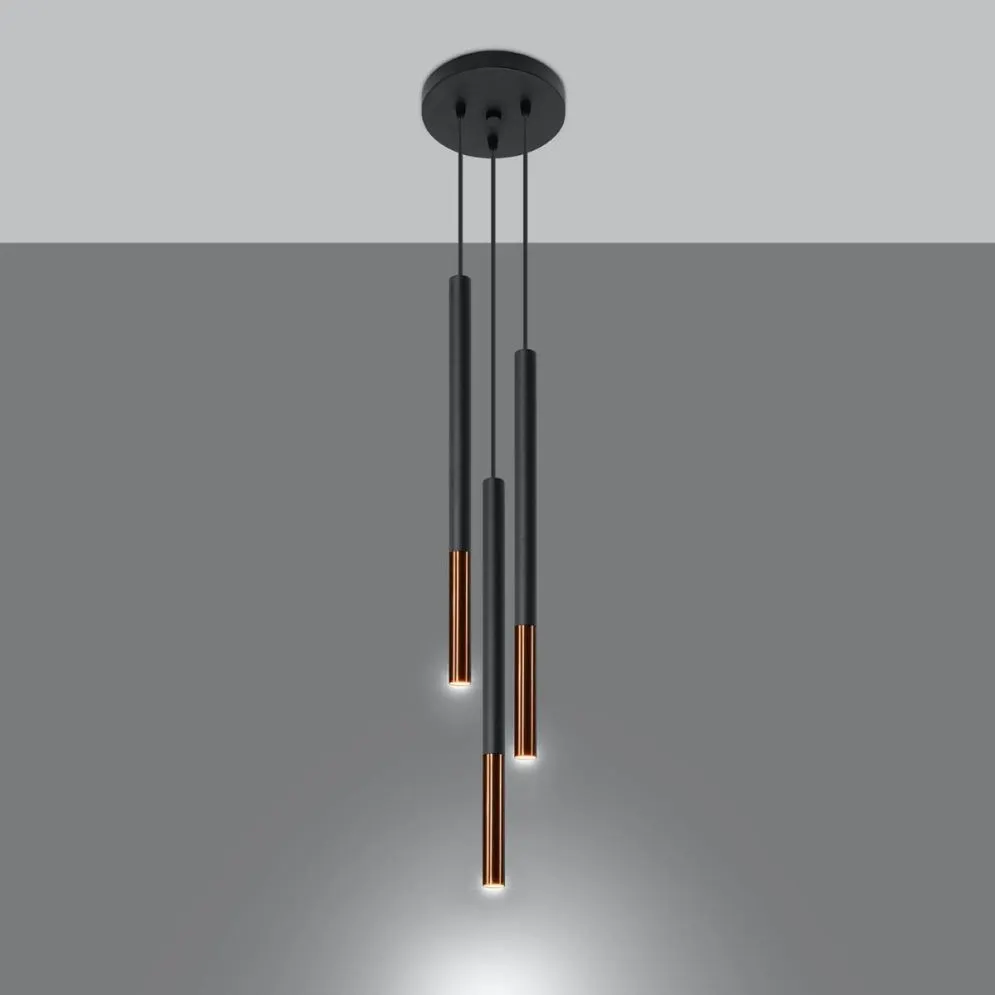 Lampa wisząca MOZAICA 3P czarny/miedź | sklep MIRAT  kolekcja mozaica