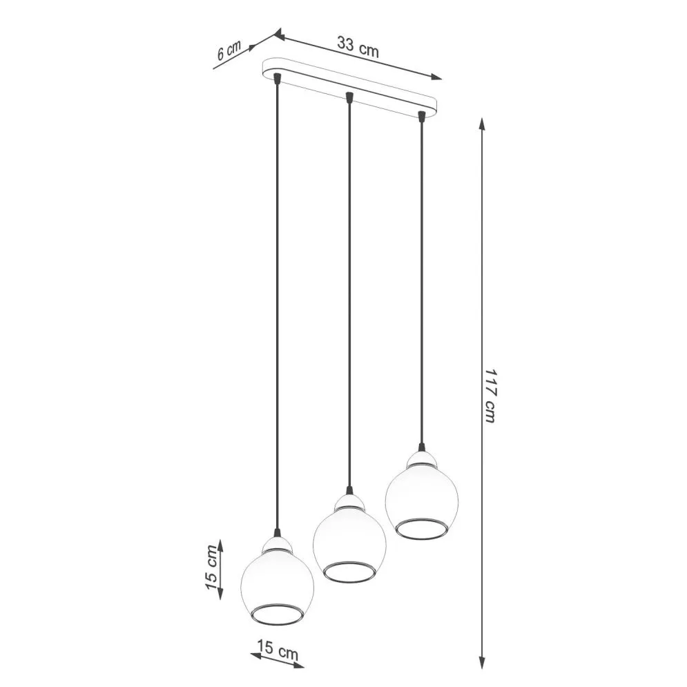 Lampa wisząca ALINO 3 czarna | sklep MIRAT kolekcja alino