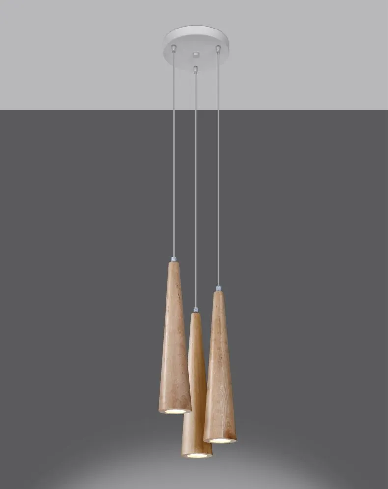 Lampa wisząca SULA 3P naturalne drewno | sklep MIRAT  kolekcja sula 3p