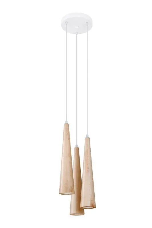 Lampa wisząca SULA 3P naturalne drewno | sklep MIRAT  kolekcja sula 3p
