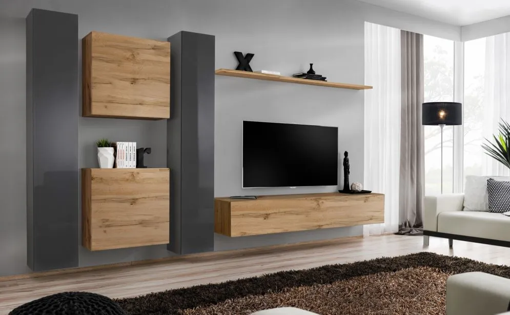 Meblościanka SWITCH VI wisząca z elemntów modułowych | MIRAT. kolekcja SWITCH