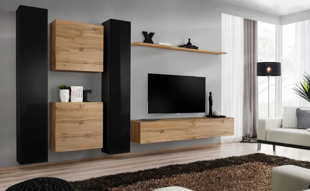 Meblościanka SWITCH VI wisząca z elemntów modułowych | MIRAT. kolekcja SWITCH