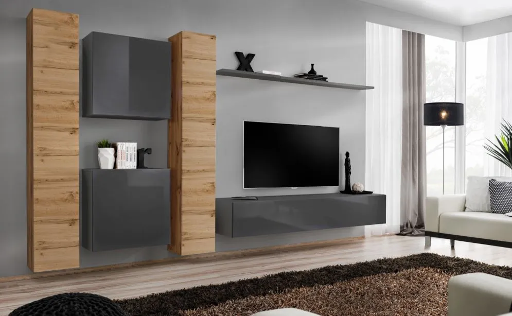 Meblościanka SWITCH VI wisząca z elemntów modułowych | MIRAT. kolekcja SWITCH