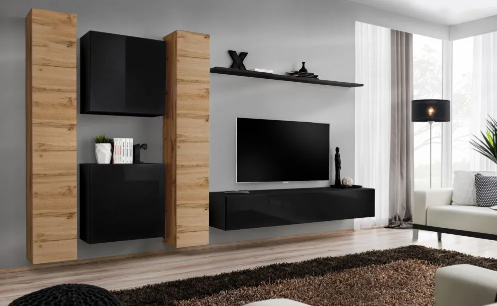 Meblościanka SWITCH VI wisząca z elemntów modułowych | MIRAT. kolekcja SWITCH