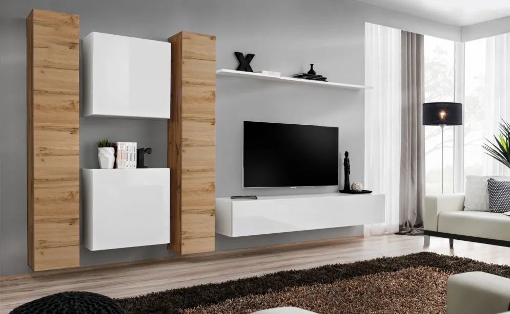 Meblościanka SWITCH VI wisząca z elemntów modułowych | MIRAT. kolekcja SWITCH