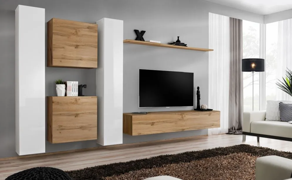 Meblościanka SWITCH VI wisząca z elemntów modułowych | MIRAT. kolekcja SWITCH