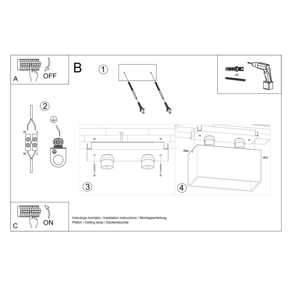 Plafon QUAD MAXI biały | sklep MIRAT  kolekcja quad maxi