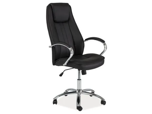 Czarny fotel obrotowy tapicerowany Q-036