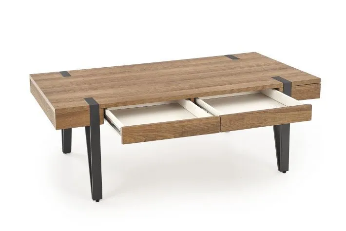 Ława TULUZA z szufladami na metalowej podstawie | MIRAT. styl LOFT