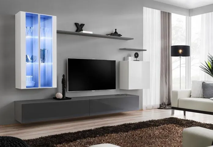 Meblościanka SWITCH XII na wysoki połysk z podświetleniem | MIRAT. w stylu kolekcja SWITCH