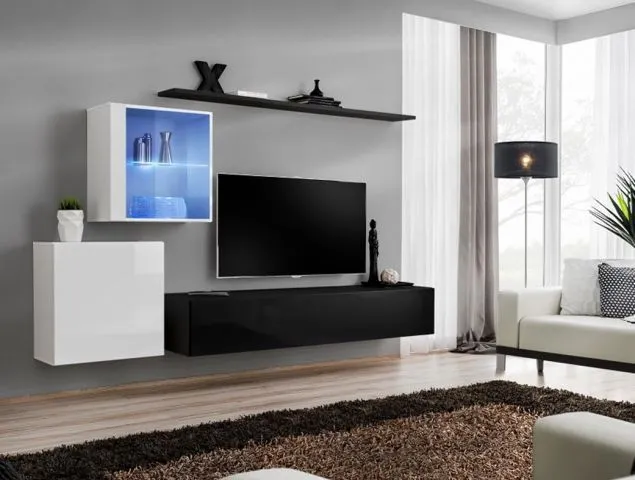 Meblościanka SWITCH XV wisząca z podświetleniem LED | MIRAT. w stylu kolekcja SWITCH