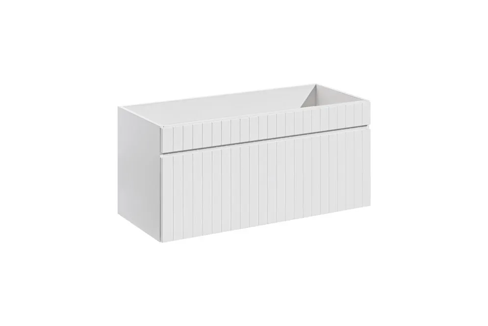 Szafka pod umywalkę ICONIC WHITE 82 100 cm biała ryflowany front I sklep meblowy MIRAT.