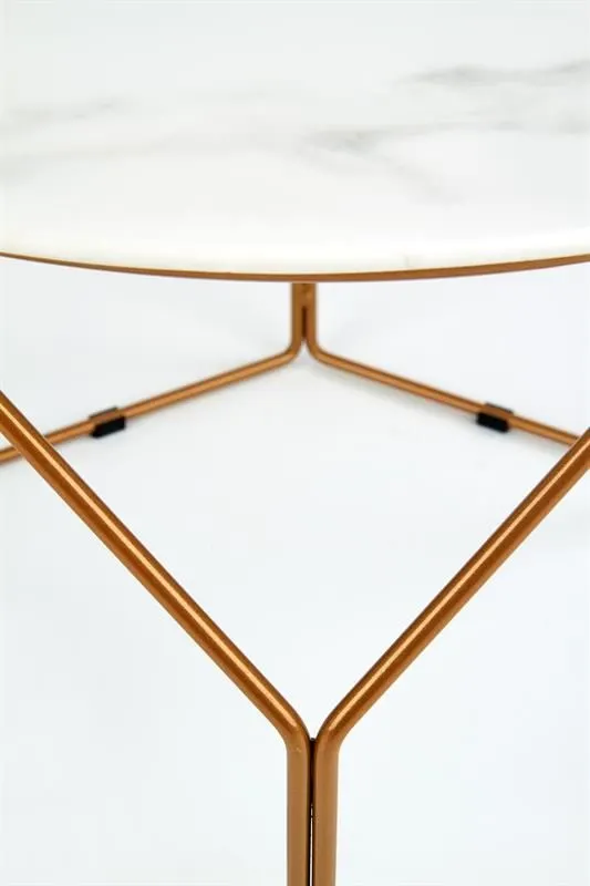 Ława MADISON 60x60 biały marmur/złota geometryczna w stylu glamour | MIRAT. w stylu GLAMOUR kolekcja