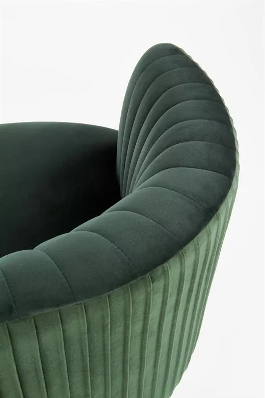 Fotel CROWN ciemno zielony velvet na złotych nóżkach | MIRAT. w stylu GLAMOUR kolekcja