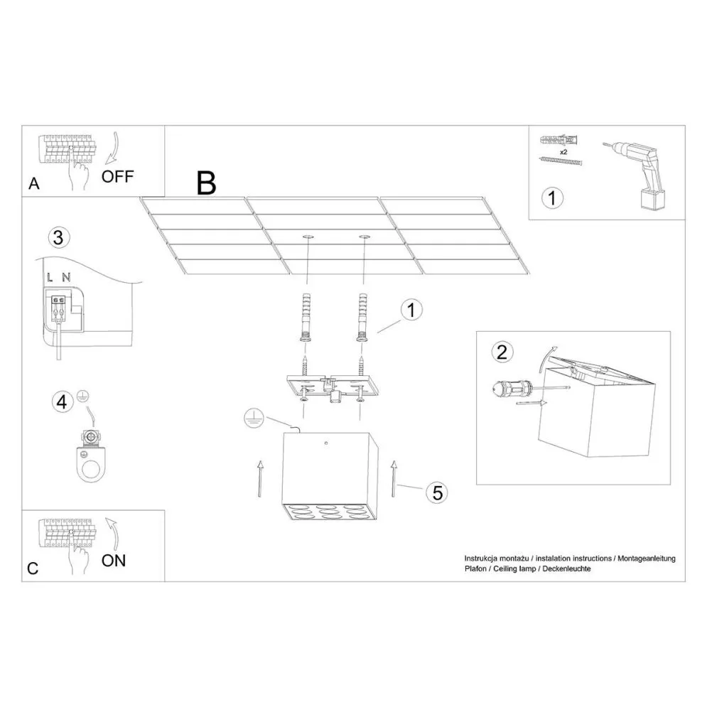 Plafon OZZY czarny LED | sklep MIRAT  kolekcja ozzy
