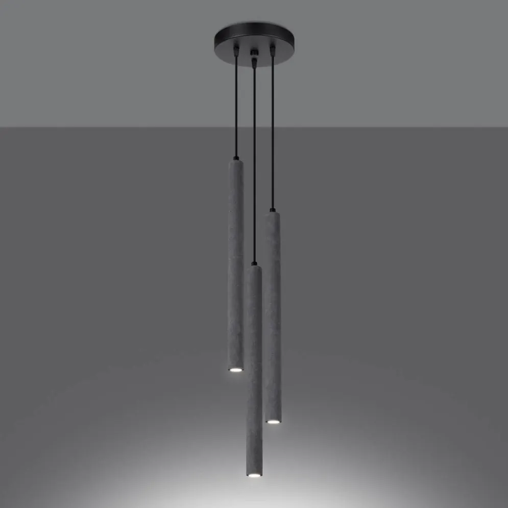 Lampa wisząca PASTELO 3P beton | sklep MIRAT kolekcja pastelo